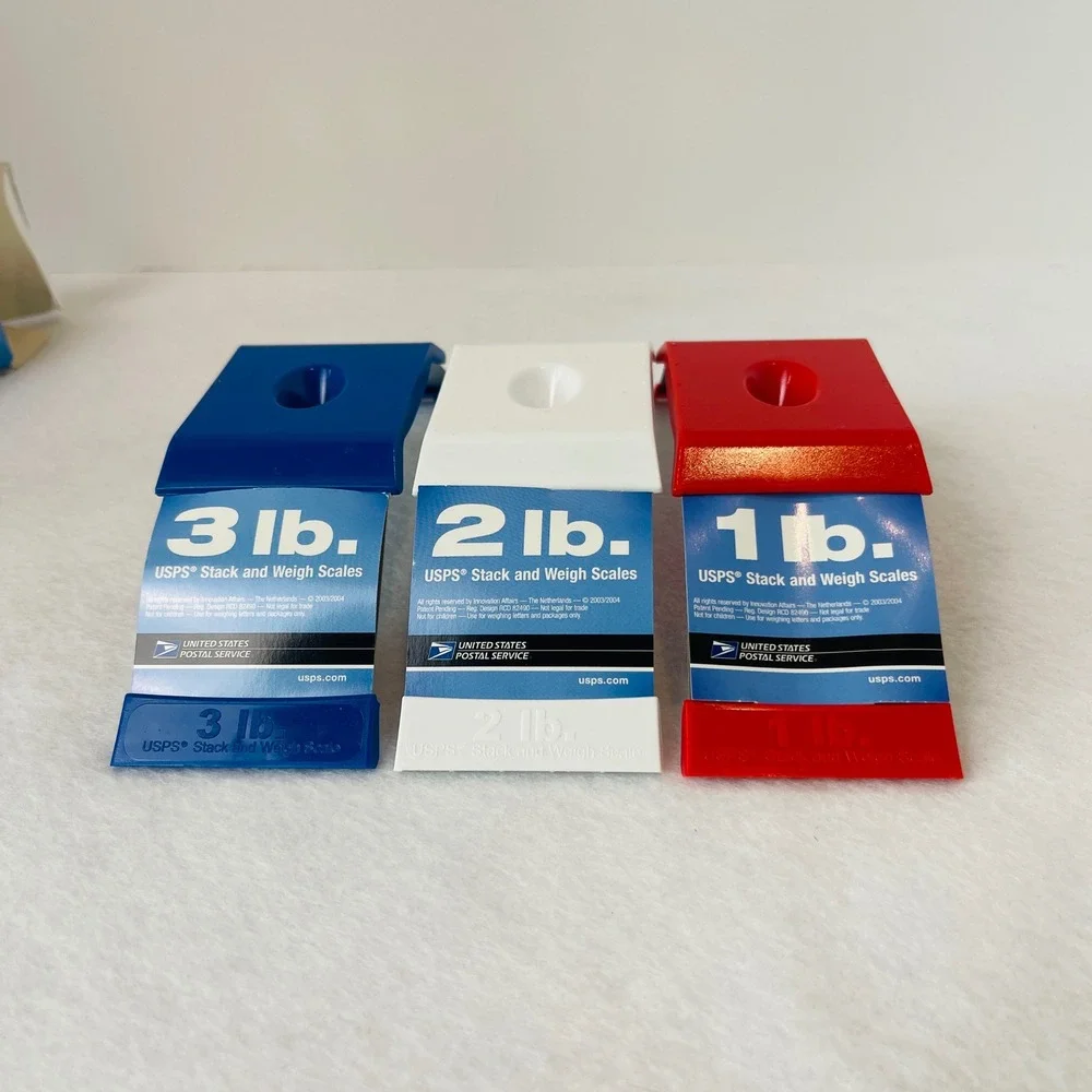 USPS Stack and Weigh Scales Red White Blue Shipping‎ Scale Set 1-6 lbs Capacity